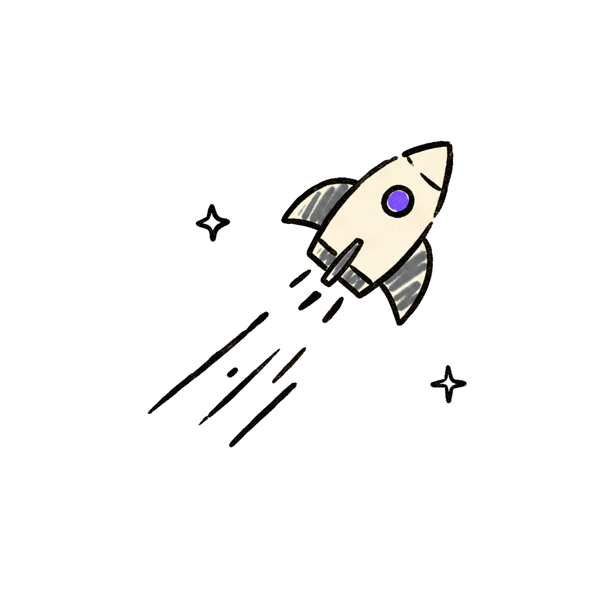 Hand-drawn rocket